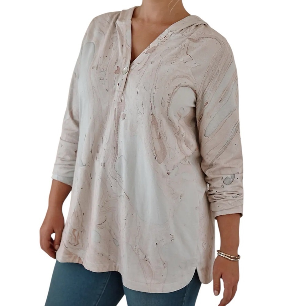 J. Jill Pure Jill Marble-Dyed Hoodie Tunic